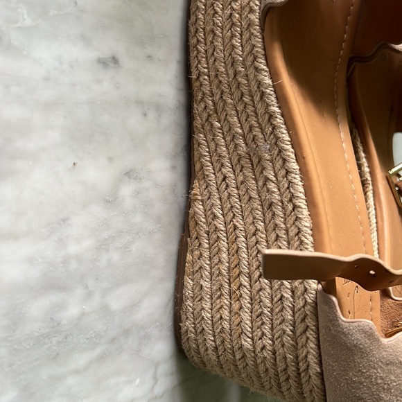 J Crew Factory espadrille/wedge in cream suede - Picture 4 of 6